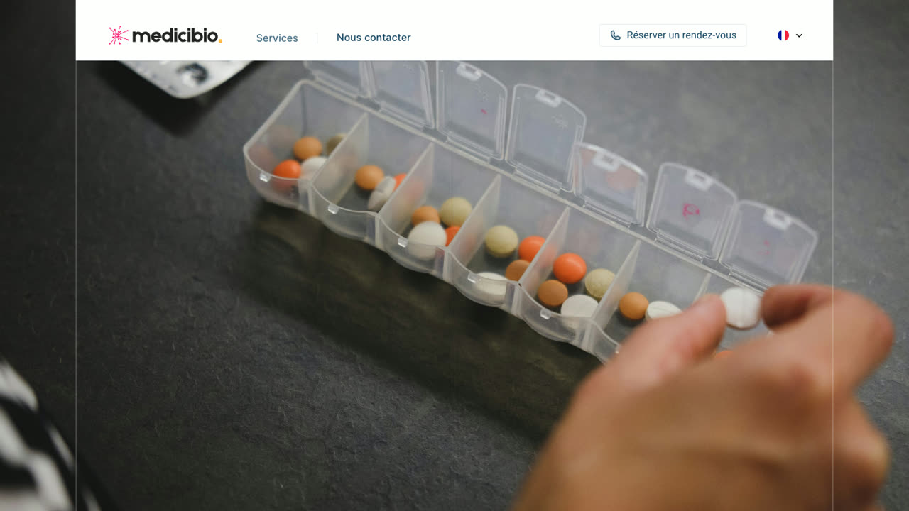 Page d’accueil du site Medicibio